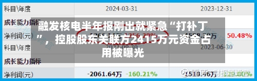 融发核电半年报刚出就紧急“打补丁”，控股股东关联方2415万元资金占用被曝光-第2张图片