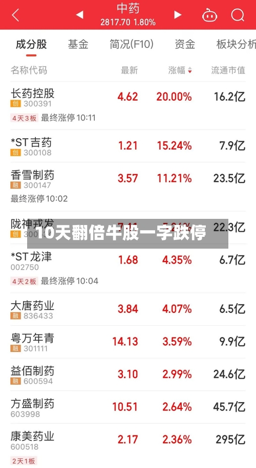 10天翻倍牛股一字跌停-第3张图片