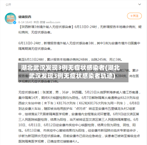 湖北武汉发现3例无症状感染者(湖北武汉发现3例无症状感染者轨迹)-第2张图片