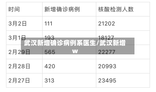 武汉新增确诊病例系医生/武汉新增w
