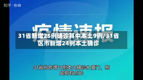 31省新增25例确诊其中本土9例/31省区市新增24例本土确诊