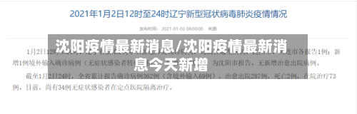 沈阳疫情最新消息/沈阳疫情最新消息今天新增-第2张图片