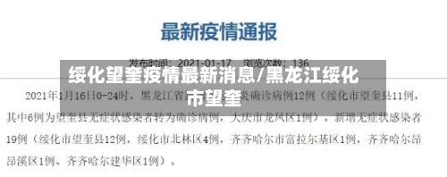 绥化望奎疫情最新消息/黑龙江绥化市望奎-第2张图片