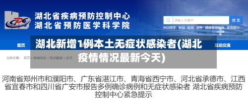 湖北新增1例本土无症状感染者(湖北疫情情况最新今天)