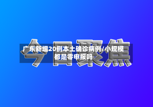 广东新增20例本土确诊病例/小规模都是零申报吗
